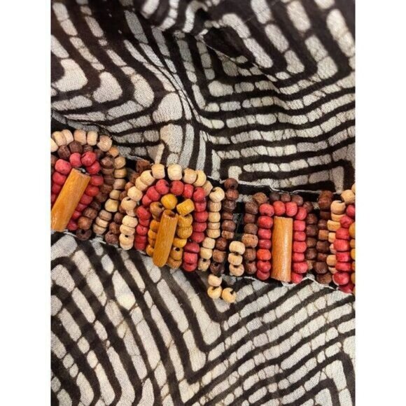 Soft Surroundings Wooden Beads trim Tunic Top Swimsuit coverup Medium - Picture 5 of 5